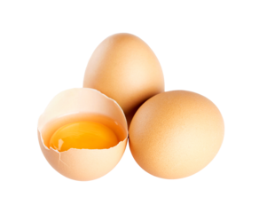 Eggs isolated on transparent background. Png format