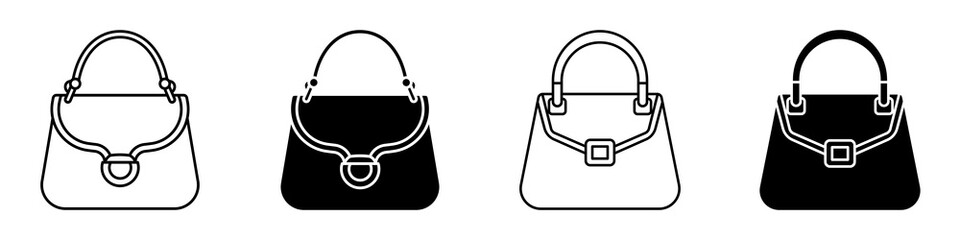 Woman purse icon set
