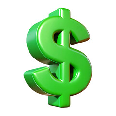 Obraz premium Green dollar sign 3d cartoon style illustration
