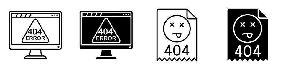 404 Error icon set