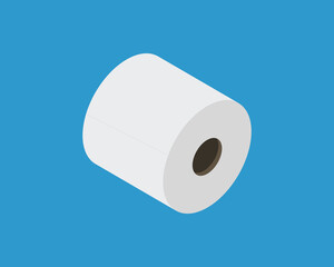 Toilet paper roll or tube icon design, template for wc. Bathroom hygiene icons, kitchen cleaning towel. Blank soft scroll product.