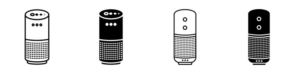 Smart speaker icon set