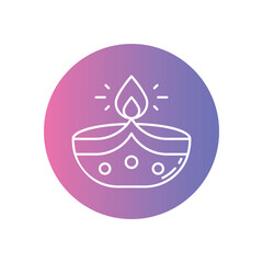 Diwali Lamp vector icon stock illustration