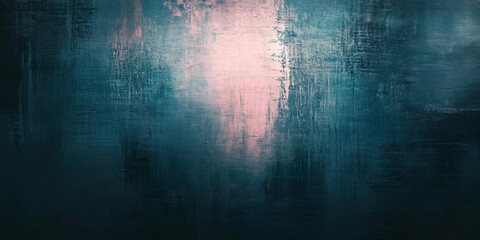 Obraz premium Dark teal vintage-inspired grunge texture with soft pink light, layered with worn details and abstract art elements