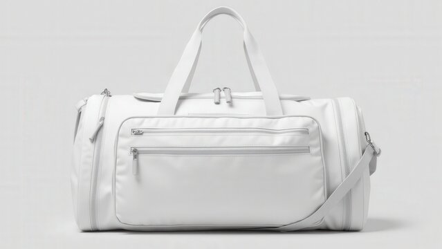 High-quality gym duffle bag mockup featuring multiple compartments, ideal for fitness logos