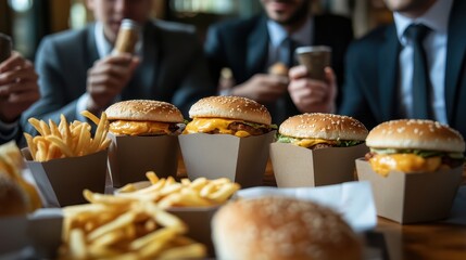 Group of Investors Discussing Healthy Food Options