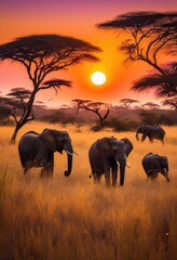Fototapeta premium vibrant landscapes flourishing diverse animal habitats rich natural environments filled life color, wildlife, flora, fauna, ecosystem, vegetation