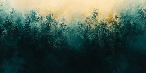 Obraz premium A serene abstract background with subtle gradients of green and gold, evoking the feeling of a peaceful forest