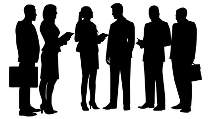 businesspeople discussion concept. men and women sharing, thoughts and ideas. Business brainstorming silhouettes concept. 