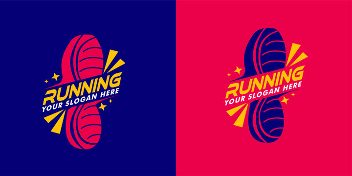 shoes running sport logo design template,tournaments and marathon