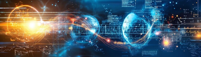 Obraz premium Abstract Digital Network and Data Communication.