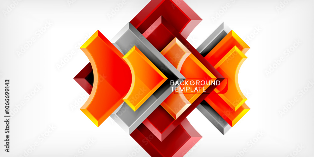 Poster Geometric design abstract background - circles and triangles