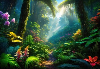 Fototapeta premium vivid biomes showcasing richness adaptability through lush landscapes diverse ecosystems, arctic, aquatic, biodiversity, bloom, coastal, creek, desert