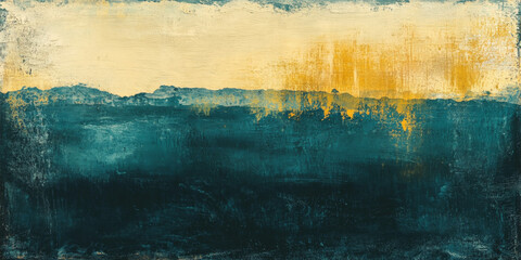 Vintage-inspired grunge texture with dark teal hues, blended with soft yellow light and abstract patterns, creating a nostalgic and worn aesthetic