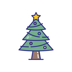 Christmas Tree vector icon stock illustration
