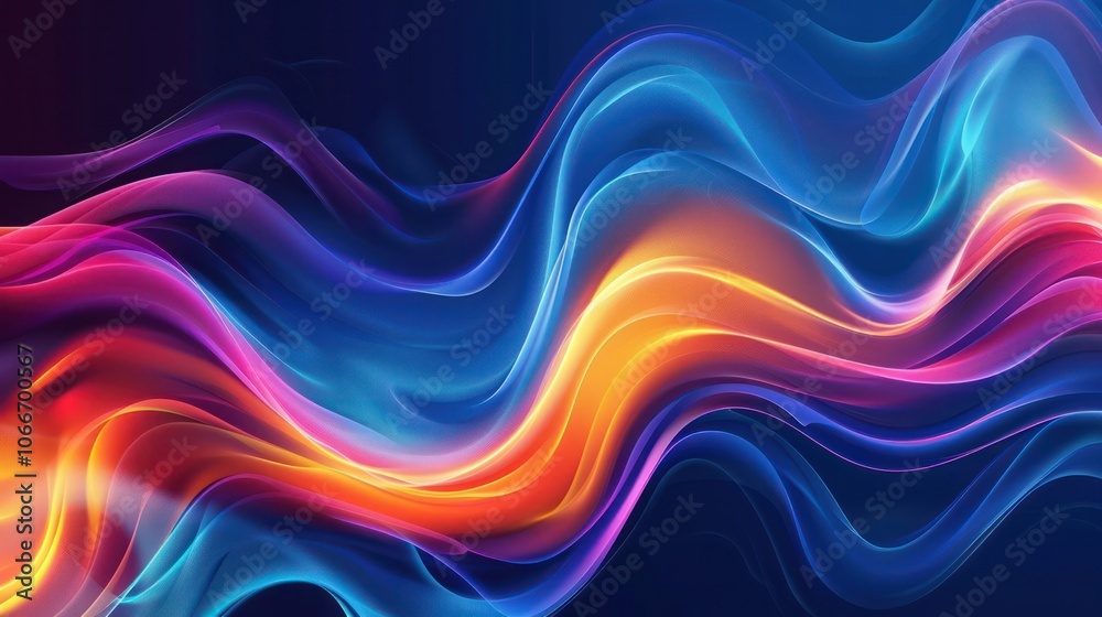 Poster Digital artists creating abstract holographic backgrounds that play with light and color. Illustrations