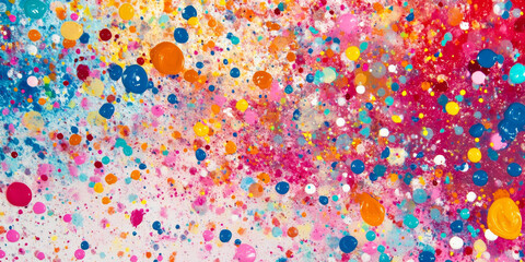 Vibrant paint splatter background with energetic colors, perfect for an artistic and dynamic feel