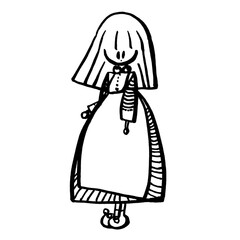 illustration, vector, cartoon, robot, icon, art, funny, concept, business, design, symbol,girl