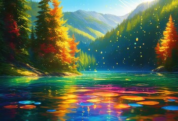 luminous water splashes weekend adventures outdoors sunlit reflections serene natural backgrounds, light, droplet, surface, wave, liquid, glow, shimmer