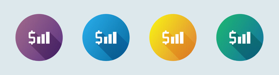 Commission solid icon in flat design style. Finance signs vector illustration.