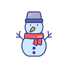 Snowman vector icon stock illustration