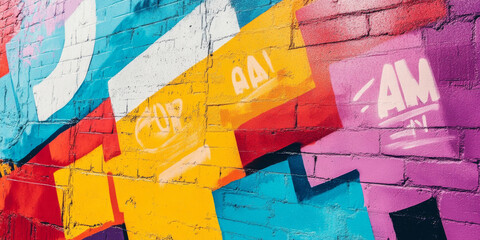 A colorful urban backdrop with graffiti art featuring sale messages, perfect for a youthful and modern vibe
