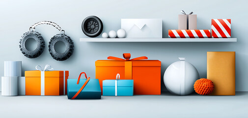 Obraz premium Enhance inventory management with effective stock tracking and neatly arranged packages on shelves