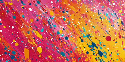 Vibrant paint splatter background with energetic colors, perfect for an artistic and dynamic feel