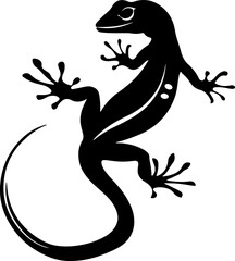 silhouette of a lizard in black and white