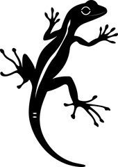 silhouette of a lizard in black and white