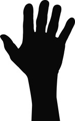 a hand, body part silhouette vector