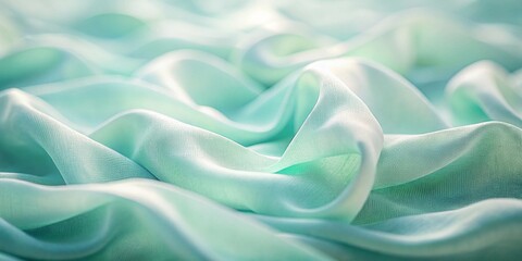Obraz premium Serene Abstract Flowing Mint Fabric in Tilt-Shift Photography