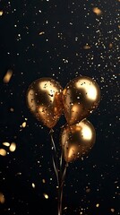 Luxurious Black Friday Sale with Gold Balloons
