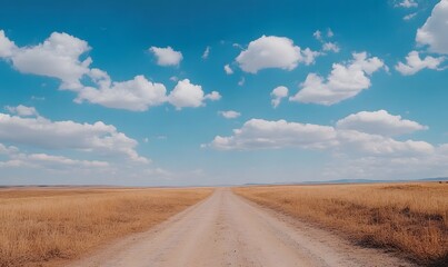 Fototapeta premium road ground and sky landscape, Generative AI 