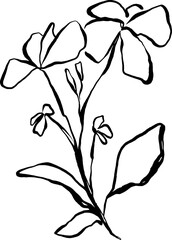 Ink Linear Flower