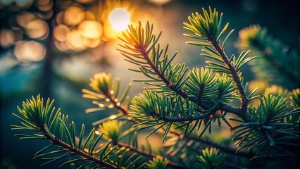 Silhouette of Small Pine Leaves Against Soft Background - Nature Texture, Greenery, Botanical Art, Minimalist Design, Natural Patterns, Organic Shapes, Forest Aesthetic, Eco-Friendly Decor