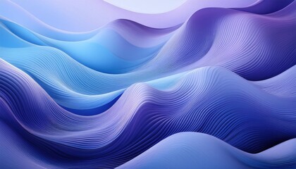 Obraz premium Fluid Abstract Wave Layers in Vibrant Blue and Soft Purple Gradients. 3D Rendered Flowing Patterns for Tranquil, Nature Inspired Digital Art, Calm Backgrounds, and Modern Graphic Design