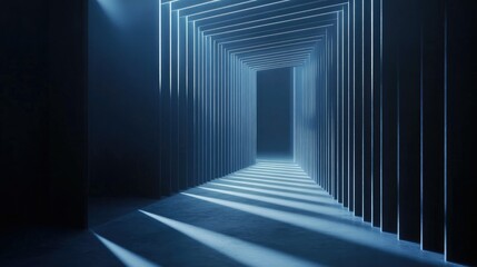 Fototapeta premium Ethereal Light Tunnel with Striking Perspectives