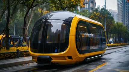 Obraz premium Innovations in smart transportation making urban environments safer, cleaner, and more efficient.