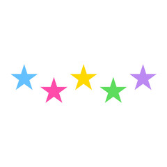 Vector Five Cute Colorful Stars