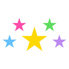 Vector Five Cute Colorful Stars