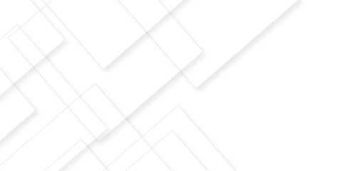 White geometric overlapping square pattern. Vector illustration technology background with shadow. Modern minimal and clean white background with realistic line. light silver background modern design	