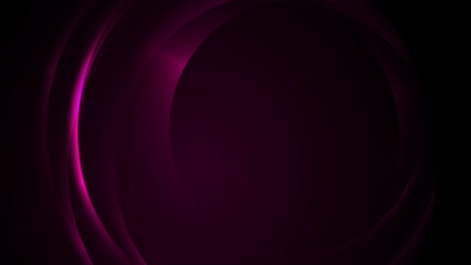 Dark purple neon glowing glossy circles abstract background