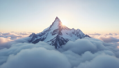 Obraz premium Majestic Mountain Peak at Sunrise