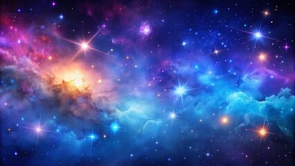 Naklejka premium Stunning Cosmos Banner with Stars, Infinite Sky, and Cosmic Wonders for Backgrounds, Websites, and Prints