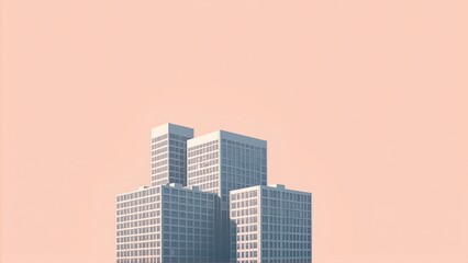 Fototapeta premium Generative AI, Minimalist Modern Architecture Against Pastel Sky
