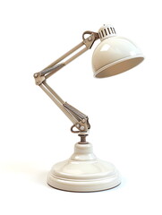 White desk lamp isolated on white background