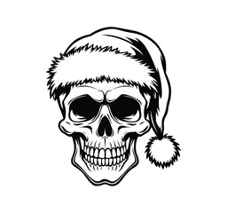 Fototapeta premium Skull wearing a winter hat vector