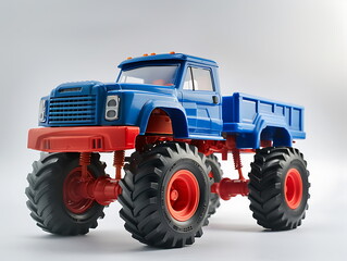 Obraz premium Red and blue toy truck for children