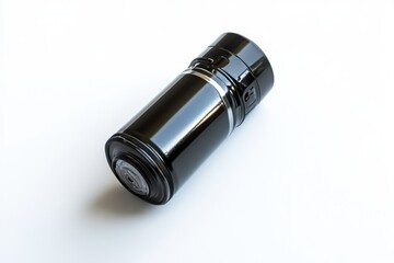 A sleek black flashlight designed for efficiency and portability. Ideal for outdoor adventures and emergencies. Compact and user-friendly design. Generative AI